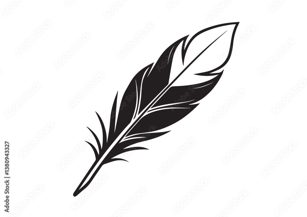 Obraz premium Feather silhouette vector