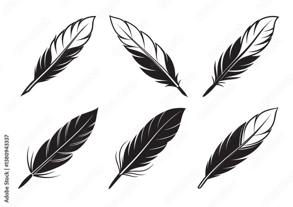 Obraz premium Feather silhouette vector