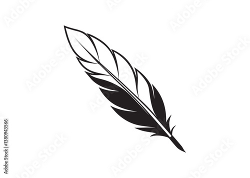 Feather silhouette vector