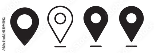 Location pin sign collection. Location pin icon. Map pin place marker. Location icon. Map marker pointer icon set. Vector Eps 10