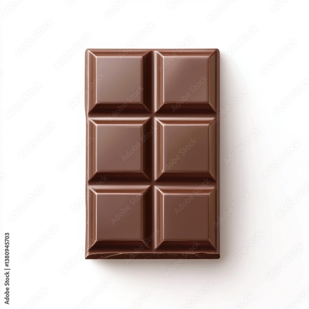 Milk chocolate bar, studio shot, white background, dessert Milk chocolate bar, studio shot, white background, dessert