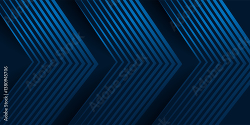 Dark blue background. Modern lines curves abstract presentation background. Luxury paper cut background