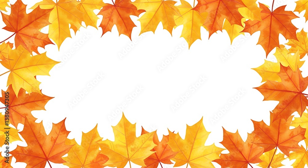 Fototapeta premium Autumn's Ember Frame AI Generated