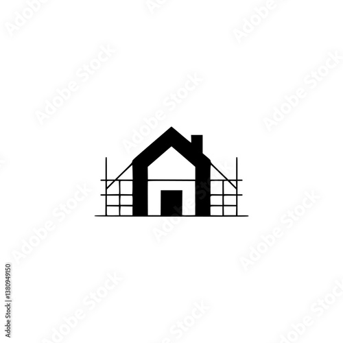 Minimalist Construction Logo: Home Under Development