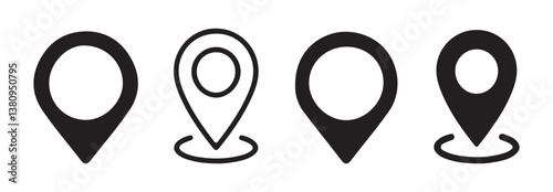 Location pin icon. Map pin place marker. Location icon. Map marker pointer icon set. vector illustration Eps 10
