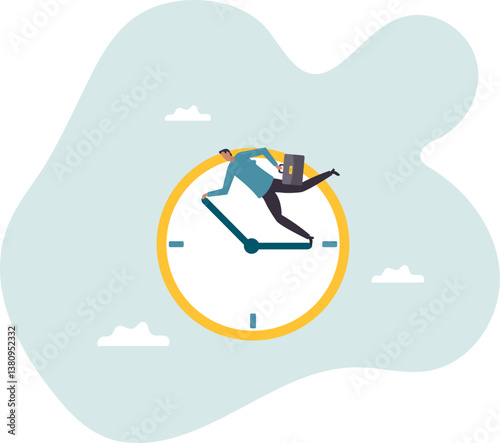 Turn back time to change or fix mistake, inevitable failure or urgency closed to deadline .character for design.