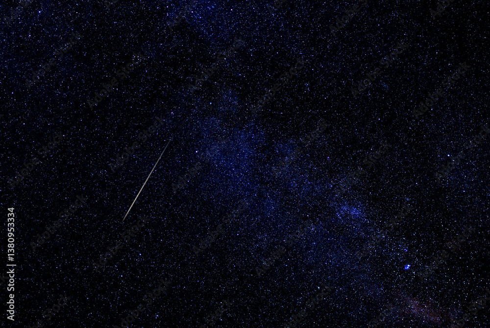 Milky Way twinkling stars on a dark night.