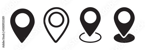 Location pin icon. Map pin place marker. Location icon. Map marker pointer icon set. vector illustration Eps 10
