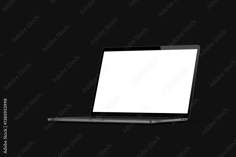 Fototapeta premium realistic dark laptop mockup
