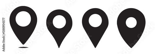 Location pin icon. Map pin place marker. Location icon. Map marker pointer icon set. vector illustration Eps 10