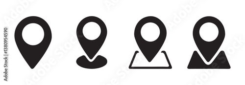Location pin icon. Map pin place marker. Location icon. Map marker pointer icon set. vector illustration Eps 10