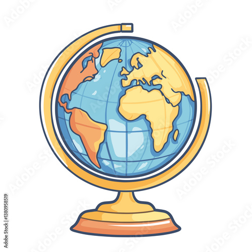 A Gold and Blue Globe Illustration