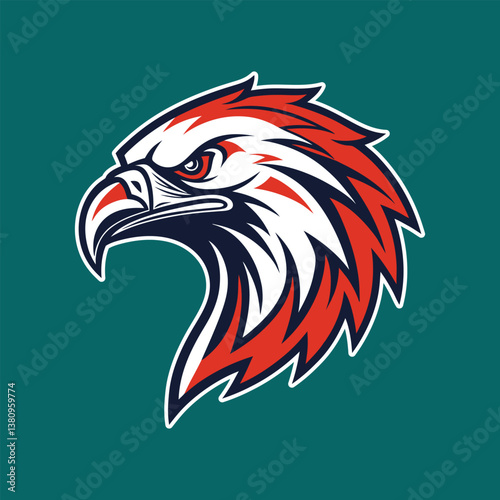 Wallpaper Mural Tribal illustration of a rooster and eagle head, featuring black feathers and wild animal elements, designed as a bold and symbolic tattoo-style logo Torontodigital.ca