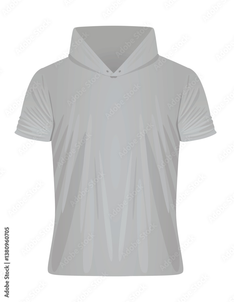 Grey hoodie front view. vector illustration Grey hoodie front view. vector illustration