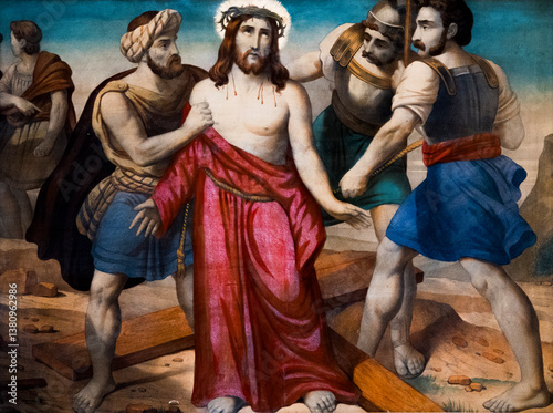 фотографія Painting (early 20th century) of The Way of the Cross