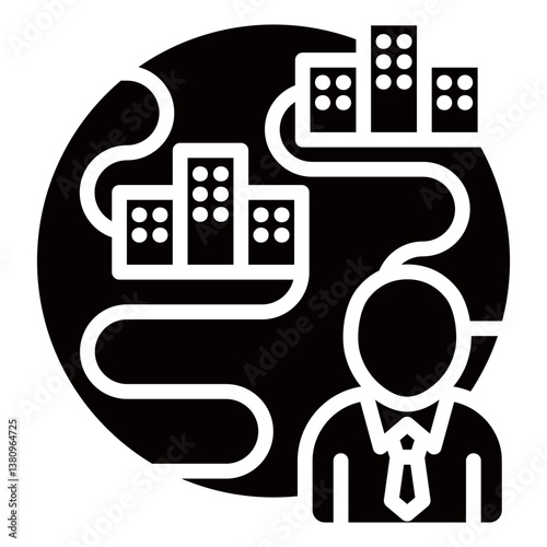 Outsourcing and Expansion Icon Business Opportunity and Planning Management Glyph Design Vector Concept