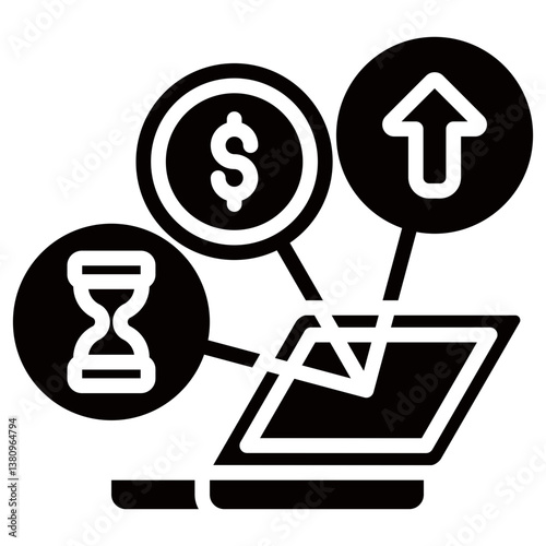 Productivity Icon Business Opportunity and Planning Management Glyph Design Vector Concept