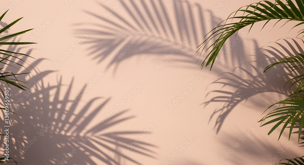 Fototapeta premium Palm Shadows Dance AI Generated