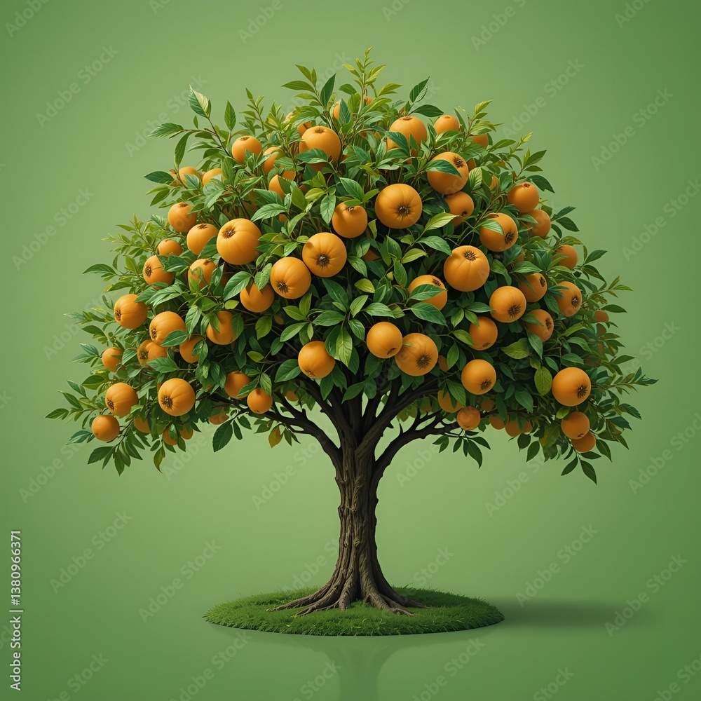 Orange Tree with Ripe Fruits on Green Background
* Full Orange Tree with Abundant Oranges
* Stylized Orange Tree with Green Leaves
* Isolated Orange Tree with Round Fruits
Focusing on the Visual Ap