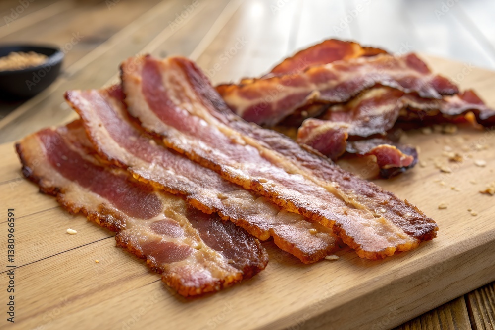 bacon on cutting board bacon on cutting board