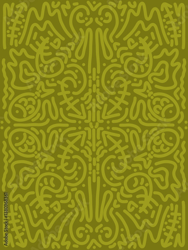 abstract pattern green with random character illustration project background