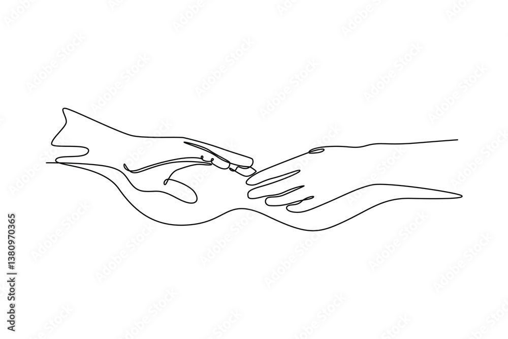 Obraz premium Community focused concept. Single line draw design. Vector graphic illustration
