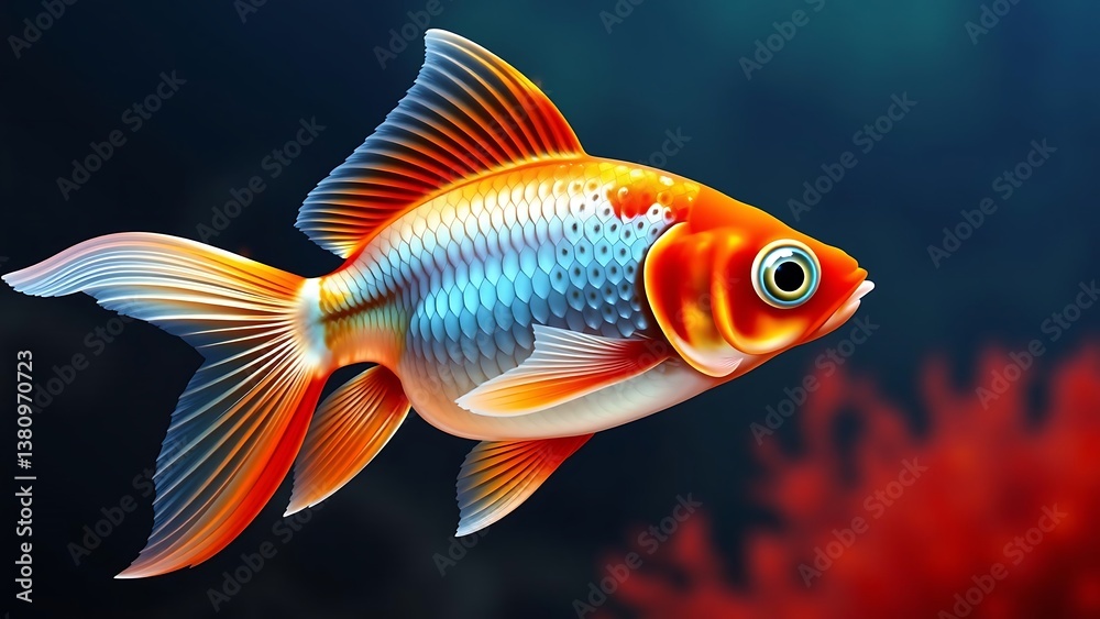 Oranda Goldfish in Aquarium Close-up Oranda Goldfish in Aquarium Close-up