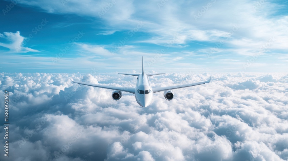 Fototapeta premium A powerful image of supersonic aircraft piercing through the clouds, emphasizing speed and technology.