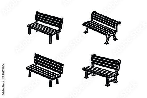 bench silhouette icon vector illustration design