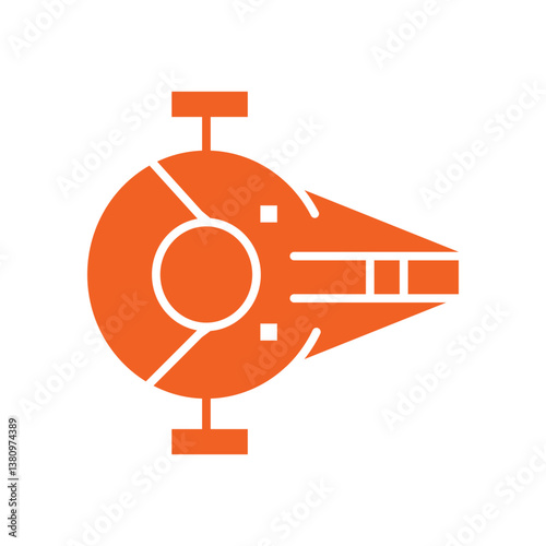 Spacecraft trendy artwork stunning abstract vector illustration colorful valuable design
