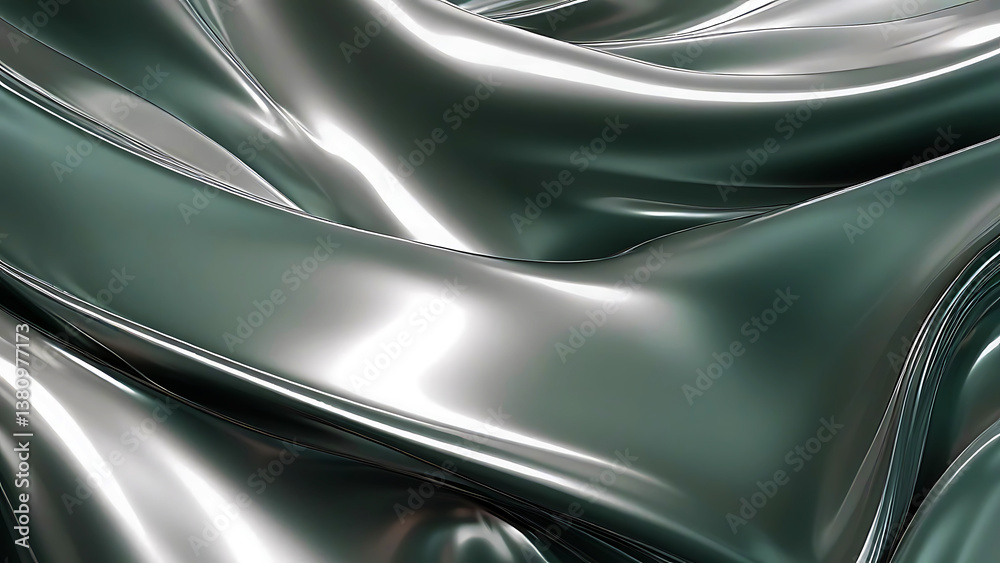 Lustrous silver metallic silk folds create a luxurious abstract texture, blending light and reflections seamlessly. Lustrous silver metallic silk folds create a luxurious abstract texture, blending light and reflections seamlessly.