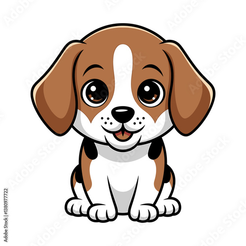 Funny Cute Beagle Dog, dog face cartoon