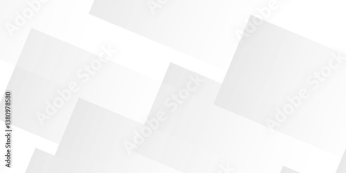Sophisticated and High-Tech Abstract Background in White and Gray Tones, Showcasing a Seamless Geometric Square Pattern with Soft Shadows and a Contemporary Digital Aesthetic"