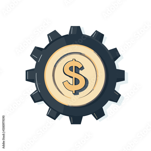 Dark Gear with Dollar Sign Icon