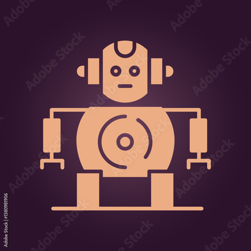 Robot trendy artwork elegant abstract vector illustration colorful valuable design