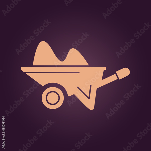 Wheelbarrow trendy artwork elegant abstract vector illustration colorful valuable design