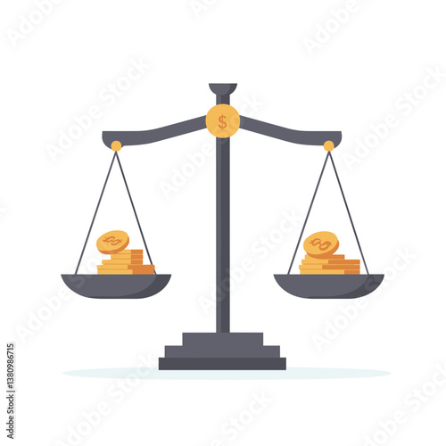Balance Scales with Gold Coins: Financial Equilibrium Concept