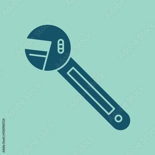 Wrench tool trendy artwork useful abstract vector illustration colorful valuable design