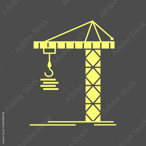 Crane trendy artwork perfect abstract vector illustration colorful valuable design