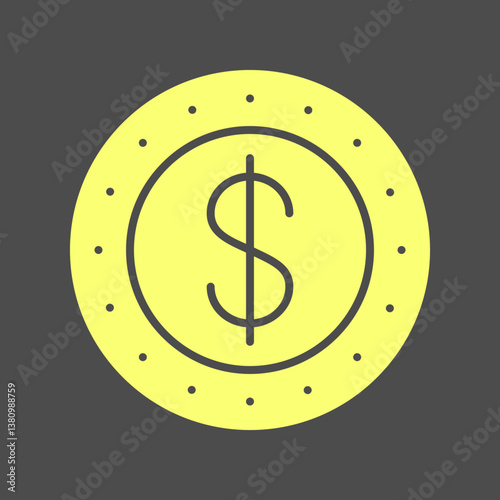 Dollar Coin trendy artwork perfect abstract vector illustration colorful valuable design