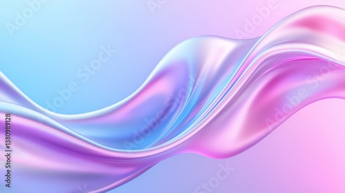 Wallpaper Mural Flowing wave of pink and blue on vibrant gradient background, abstract design Torontodigital.ca