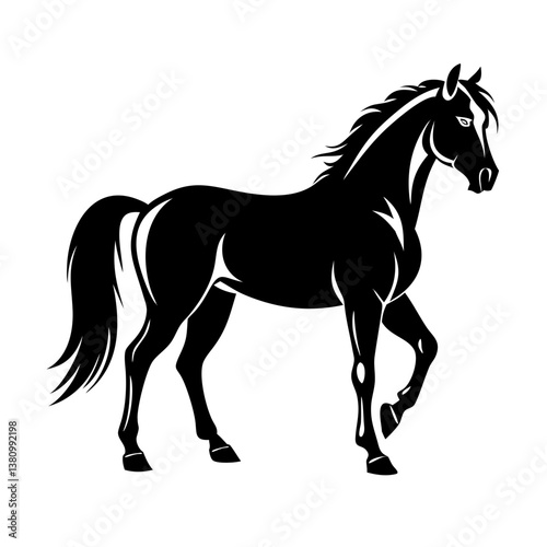 Stylized horse vector with dynamic motion lines