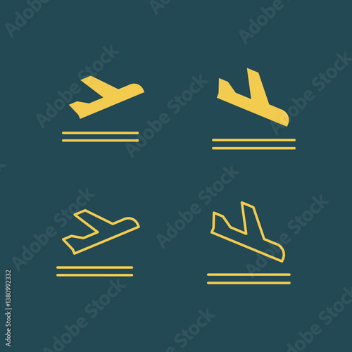 Airplane trendy artwork practical abstract vector illustration colorful valuable design
