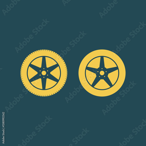 Tire trendy artwork practical abstract vector illustration colorful valuable design