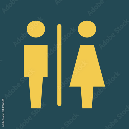 Toilet sign trendy artwork practical abstract vector illustration colorful valuable design