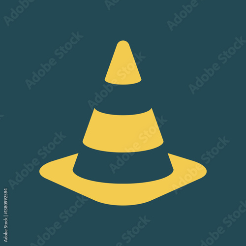 Traffic cone trendy artwork practical abstract vector illustration colorful valuable design