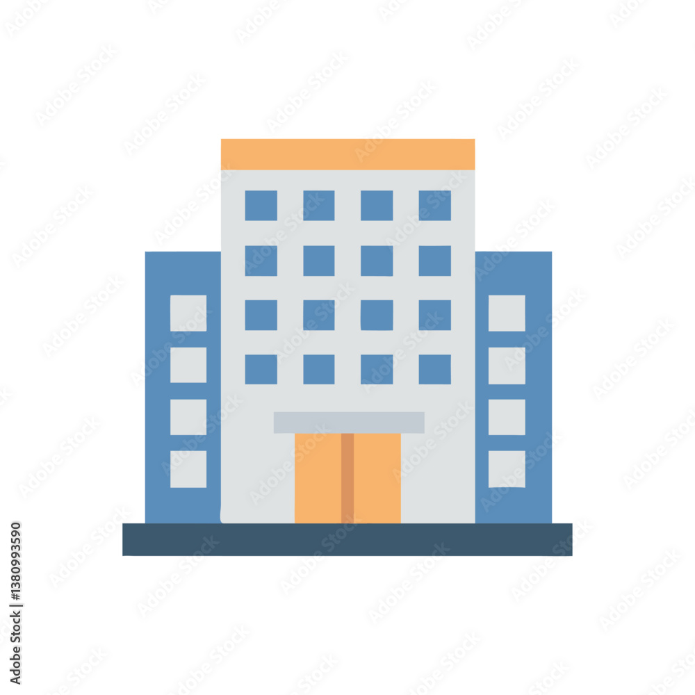Naklejka premium Elegant Apartment Building Icon Illustration