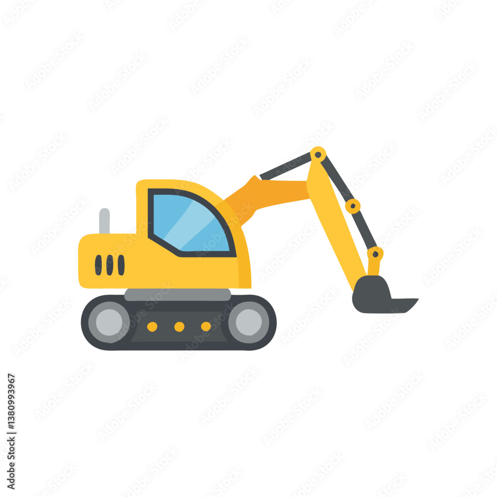 Naklejka premium Dynamic Backhoe Digger Icon Design
