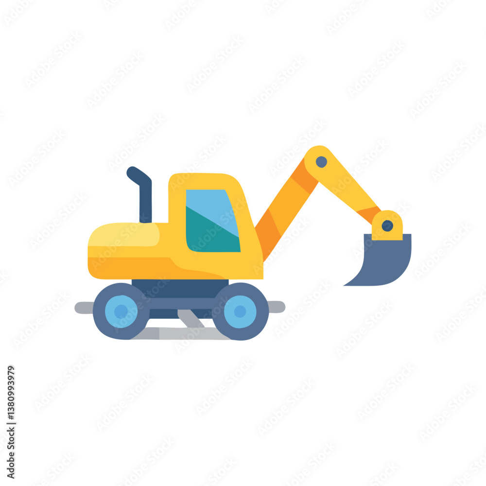 Naklejka premium Creative Backhoe Digger Icon for Designers