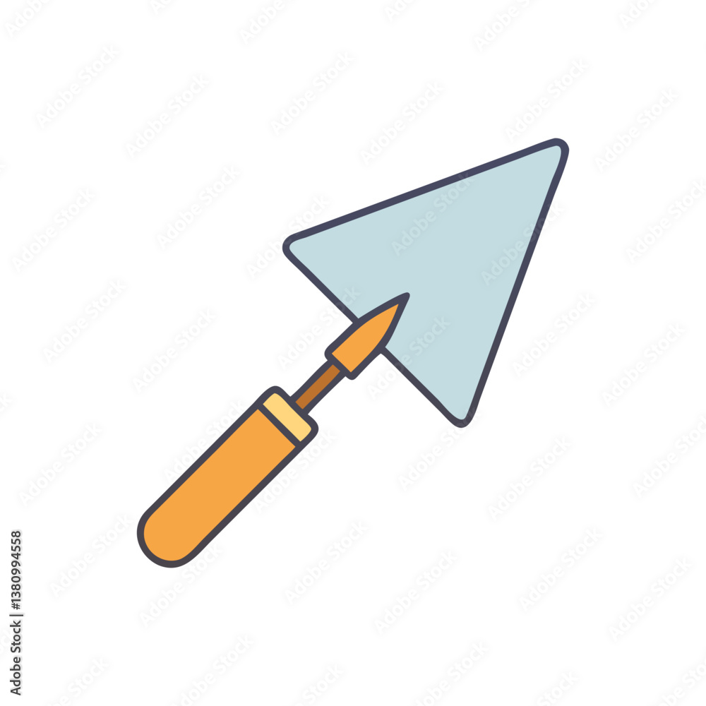 Stylish Bricklayer Trowel Icon Illustration Stylish Bricklayer Trowel Icon Illustration